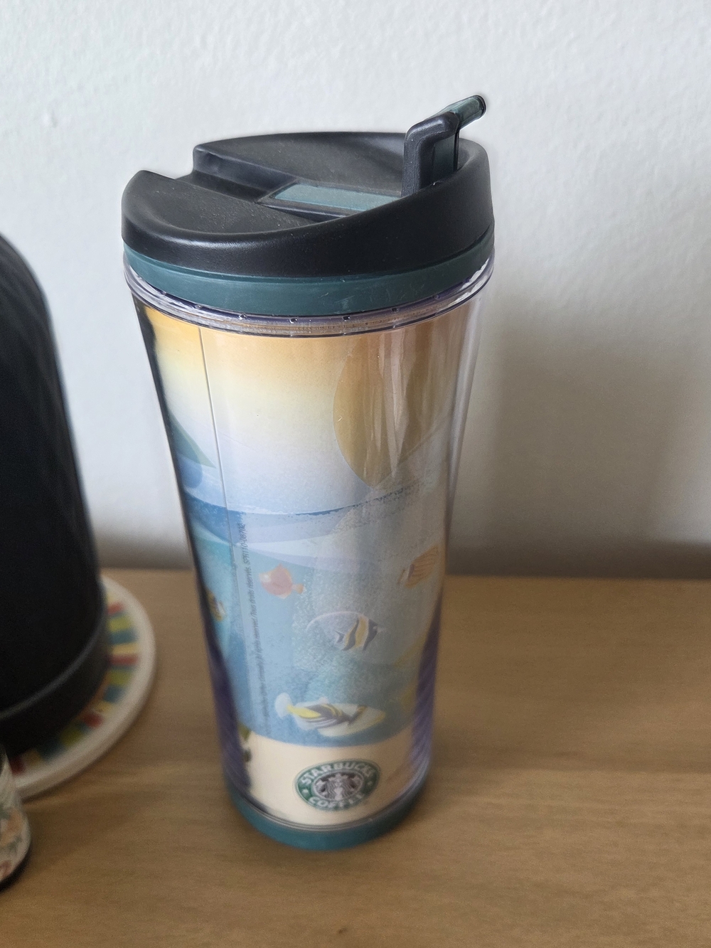 Hawaii Starbucks Ocean Scene Travel Tumbler - Teal & Black